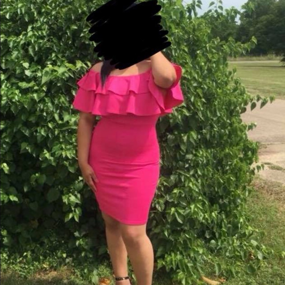 Off-Shoulder Pink Dress